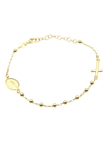 bracciale rosario argento dorato bcc1673