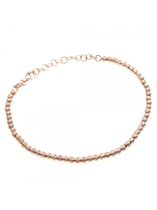 bracciale donna argento ramato postine diamantate bcc2412