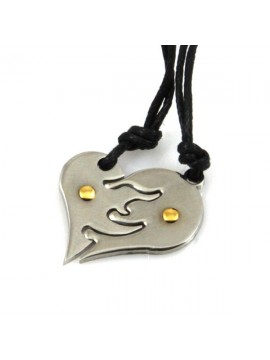 Collana con cuore che si divide con punti in oro