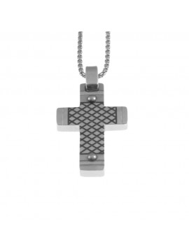 Collana croce uomo in acciaio cln0033