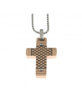 Collana croce uomo in acciaio cln0035