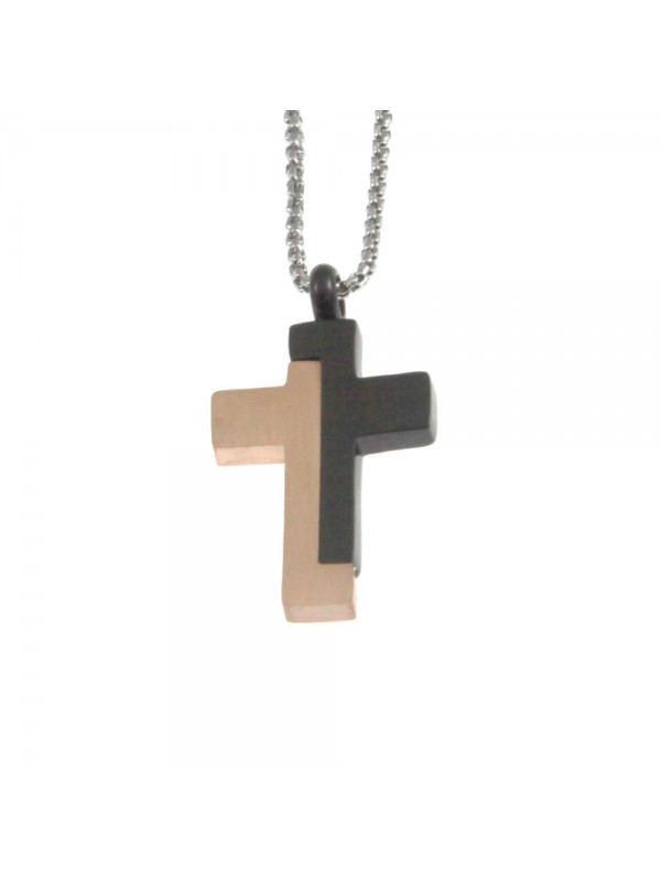 Collana croce uomo in acciaio cln0039