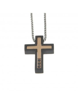 Collana croce uomo in acciaio cln0042