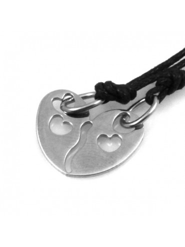 Collana con cuore che si divide con cuoricini