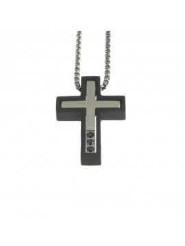 Collana croce uomo in acciaio cln0044