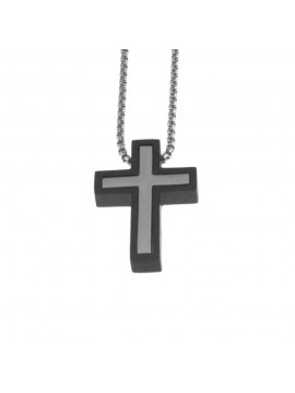 Collana croce uomo in acciaio cln0054