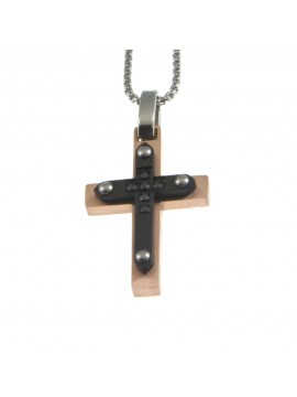 Collana croce uomo in acciaio cln0060