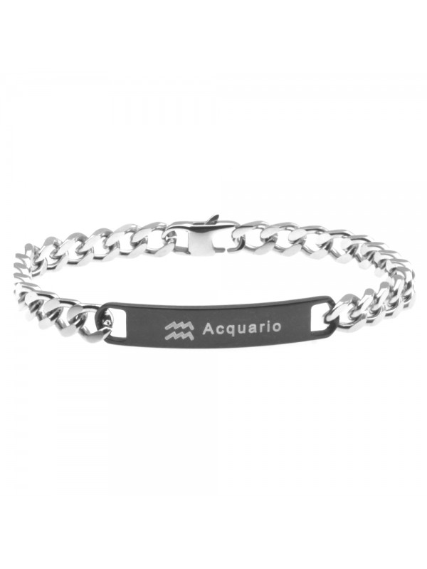 Bracciale acquario segno zodiacale acciaio bcc0254