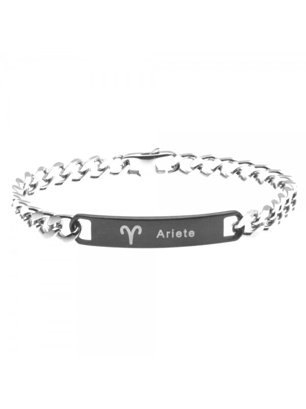 Bracciale ariete segno zodiacale acciaio cm 21 mm 8 bcc0256