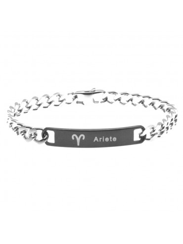 Bracciale ariete segno zodiacale acciaio cm 21 mm 8 bcc0256