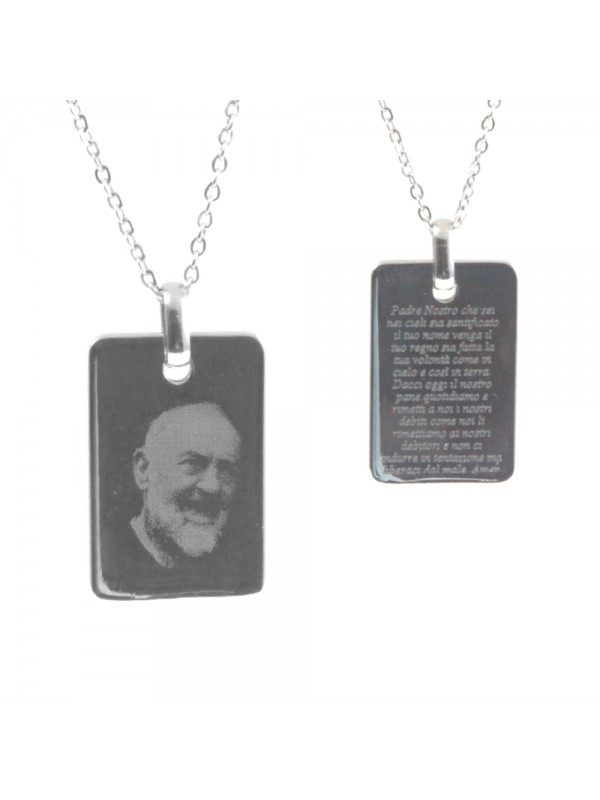 Collana san padre pio pietralcina medaglia ciondolo - cll0714