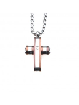 collana croce uomo in acciaio cll0608