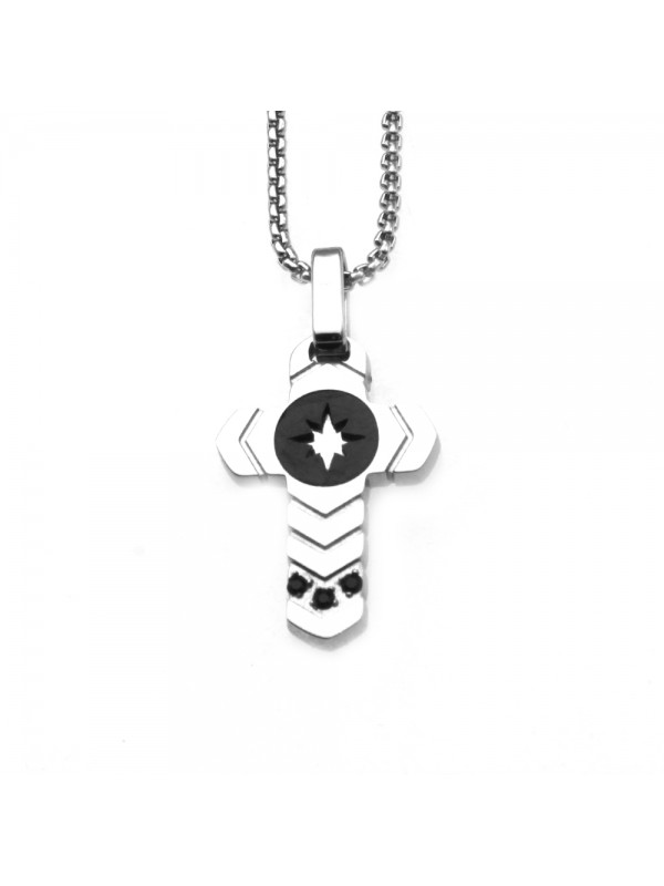 collana croce uomo acciaio cll0609