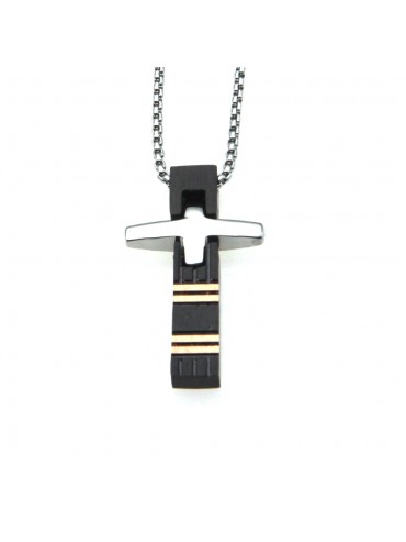 collana croce uomo acciaio cll0615