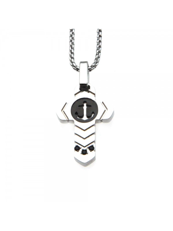 Collana uomo croce in acciaio cll0701