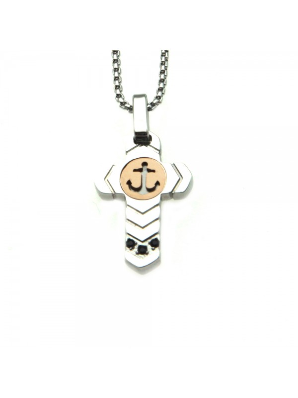 Collana croce uomo in acciaio cll0703