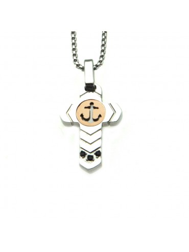 Collana croce uomo in acciaio cll0703