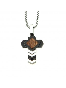 Collana croce uomo in acciaio cll0705