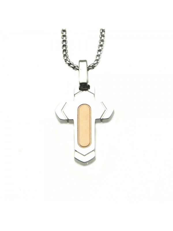 Collana croce uomo in acciaio cll0706