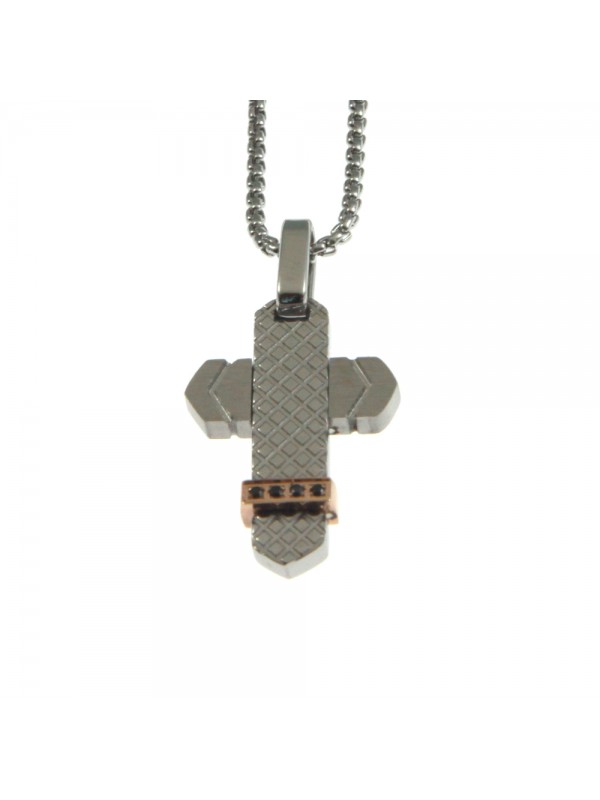 Collana croce uomo acciaio cll0723
