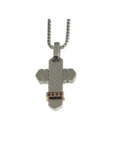 Collana croce uomo acciaio cll0723