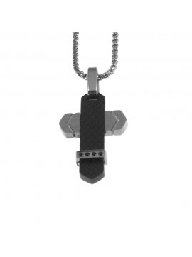 Collana croce uomo in acciaio cll0725