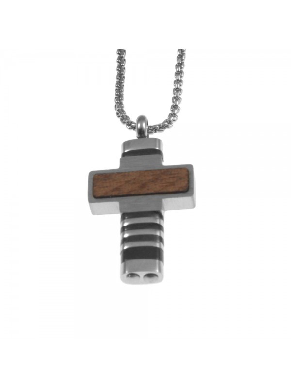 Collana croce uomo in acciaio cll0726