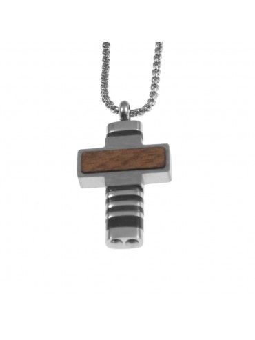 Collana croce uomo in acciaio cll0726