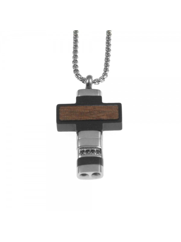 Collana croce uomo in acciaio cll0727