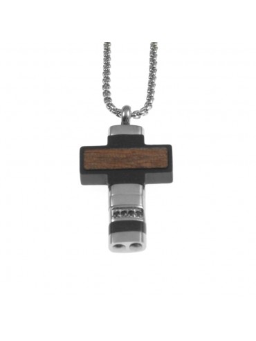 Collana croce uomo in acciaio cll0727