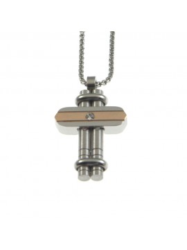 Collana croce uomo in acciaio cll0789