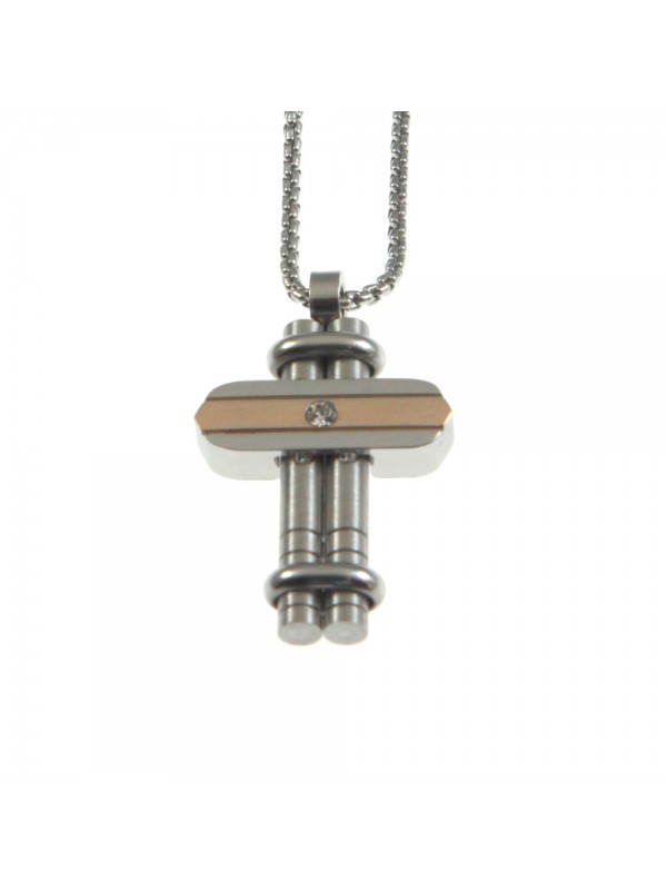Collana croce uomo in acciaio cll0789