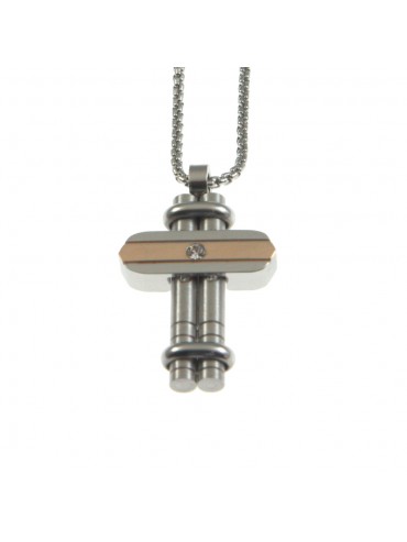 Collana croce uomo in acciaio cll0789