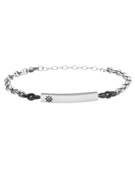 Bracciale uomo timone acciaio piastra per incisione - bcc0413