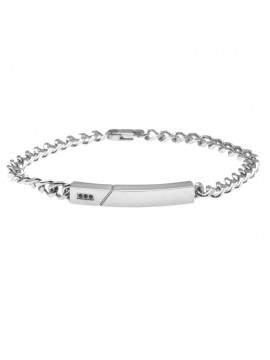 Bracciale uomo con piastra per incisione in acciaio - bcc0770