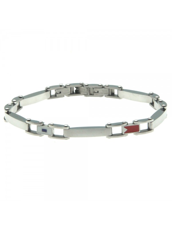 bracciale uomo con bandiere nautiche marinare in acciaio bcc2025