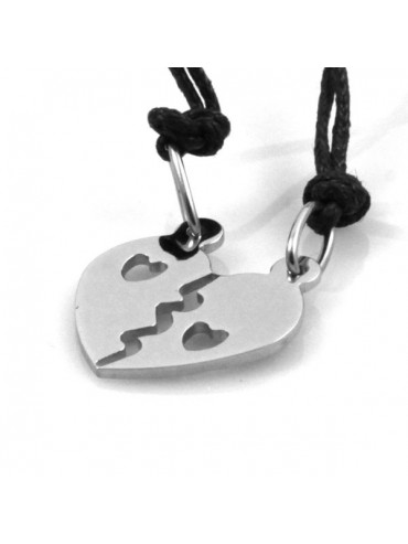 Collana con cuore che si spezza con cuoricini