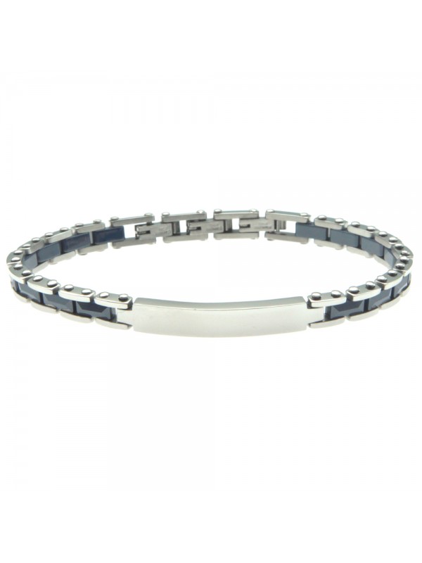 bracciale uomo piastra per incisione acciaio e ceramica bcc2601