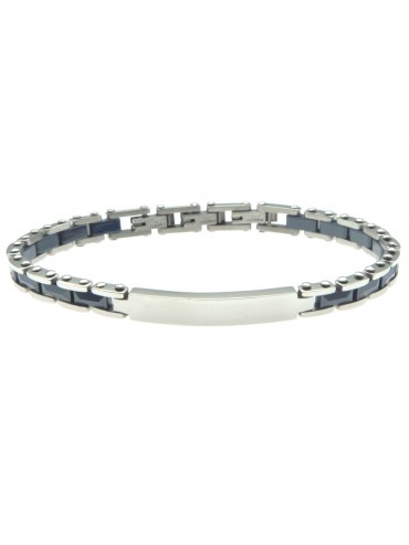 bracciale uomo piastra per incisione acciaio e ceramica bcc2601