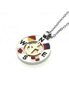 Collana ancora uomo con bandiere acciaio cln0150