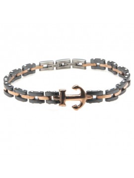bracciale ancora uomo acciaio e ceramica bcc1609