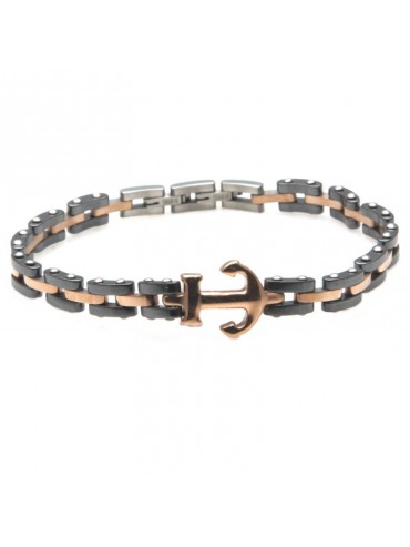 bracciale ancora uomo acciaio e ceramica bcc1609