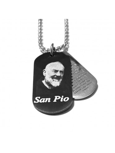 Collana san padre pio da Pietralcina in acciaio cll0578