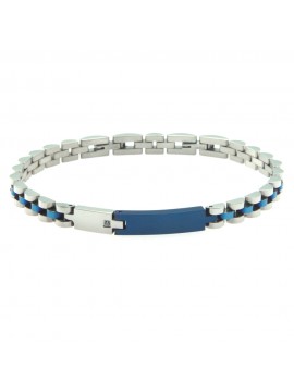 Bracciale uomo in acciaio con piastra per incisione - bcc0208