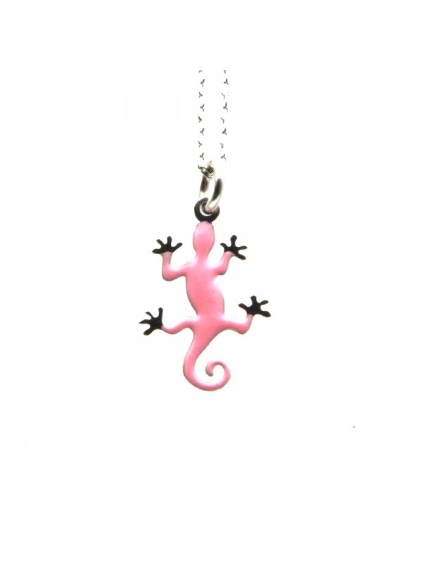 Collana con geco in argento 925 e smalto cln0356