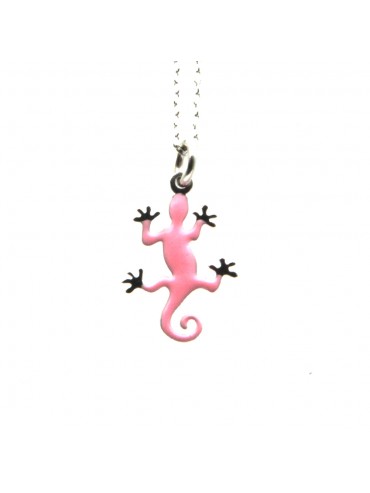 Collana con geco in argento 925 e smalto cln0356