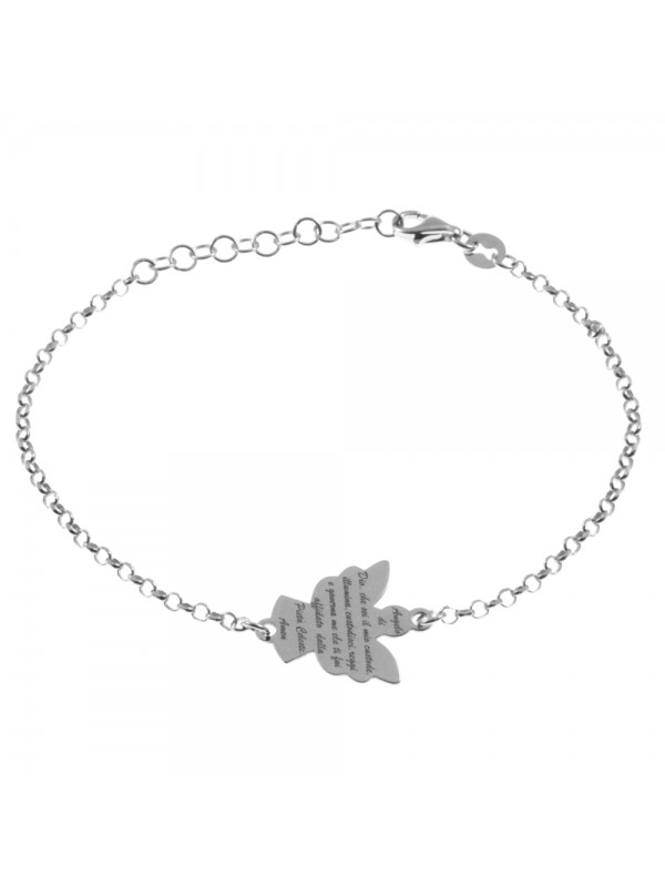 bracciale angelo custode preghiera argento 925 - bcc2114
