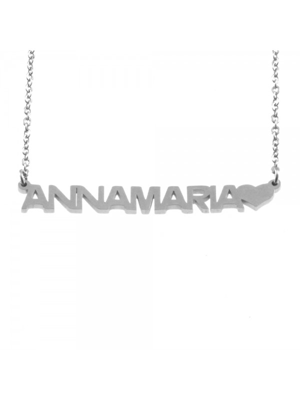 Collana con nome annamaria in acciaio cll0552