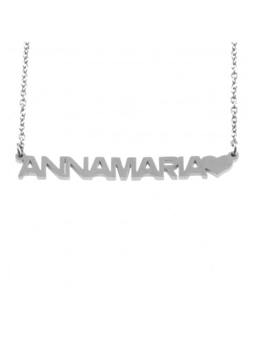 Collana con nome annamaria in acciaio cll0552