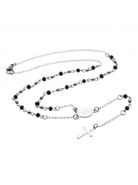 collana rosario in acciaio - cll0940